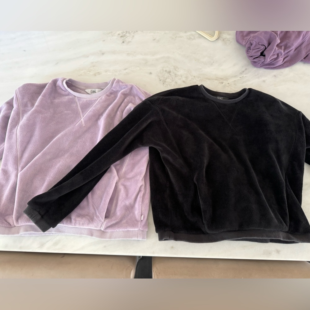 2 fleece Athleta Girl sweatshirts size 12